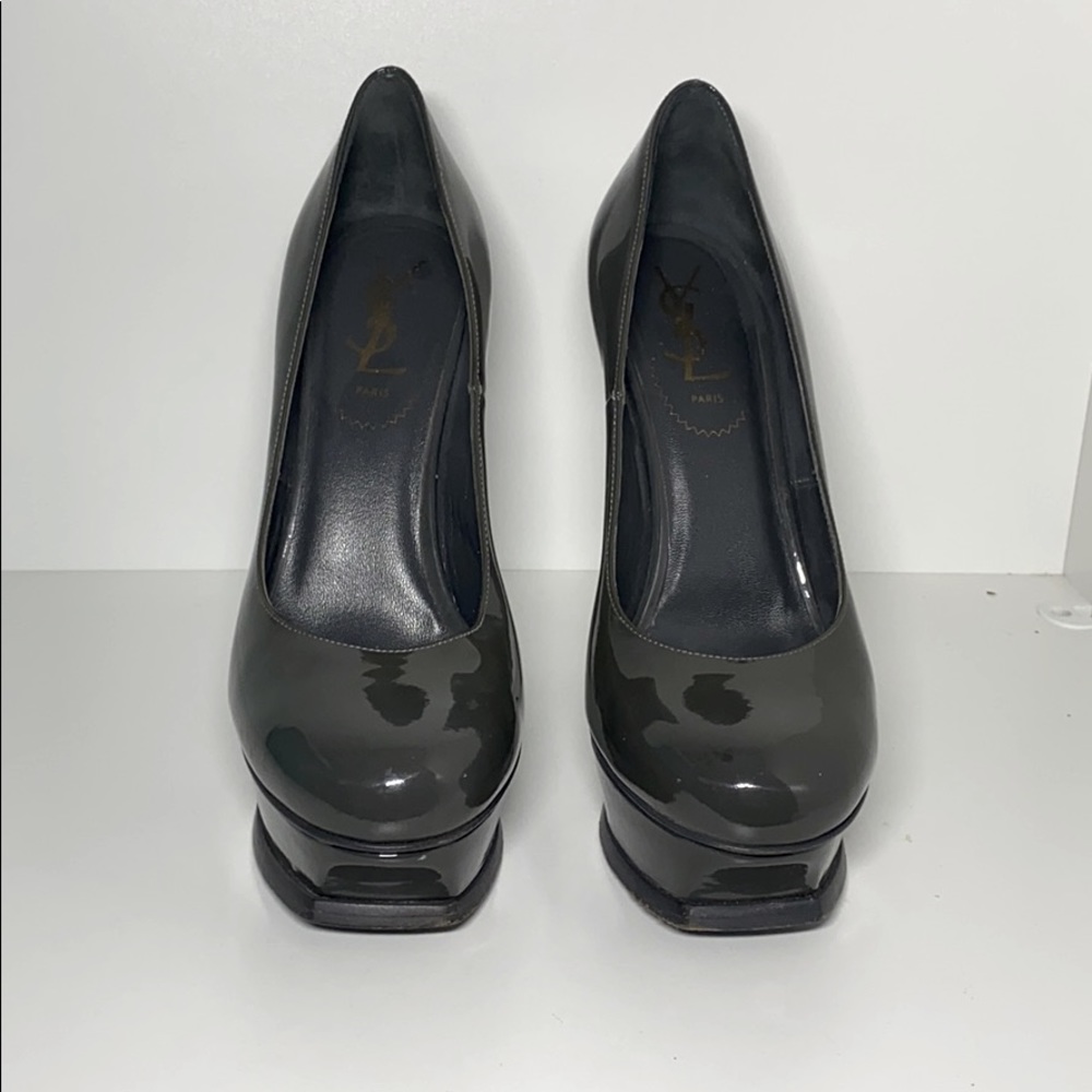 Yves Saint Laurent Gray Platform Pumps